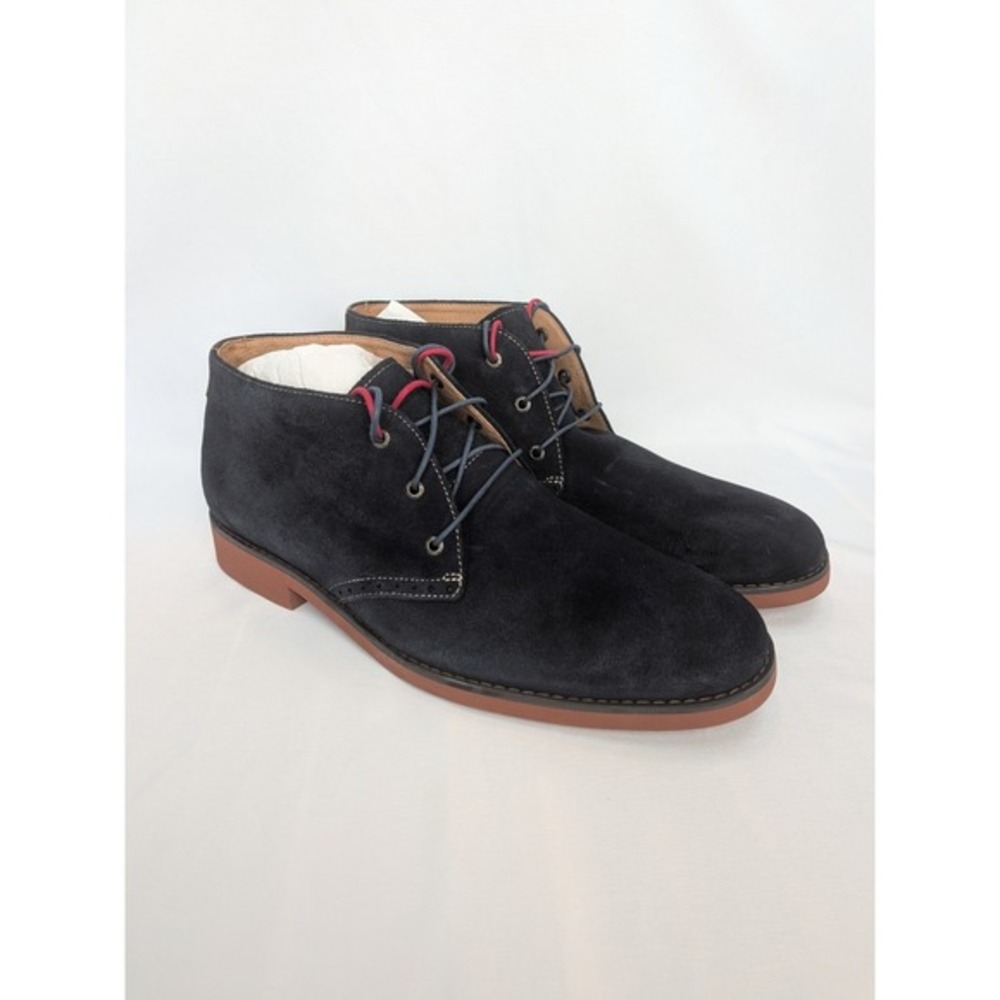Johnston & Murphy Mens‎ Navy Blue Suede Chukka Boots Brogue Detail 10.5M